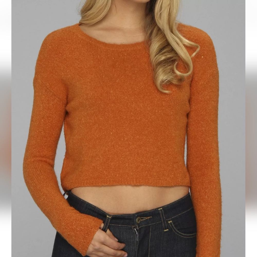 BCBG BCBGMAXAZRIA Women's Autumn Size Large Cropped Pullover Sweater